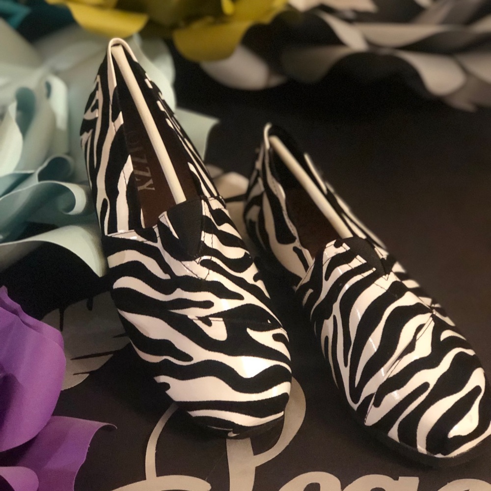 Zébra slip on loafers